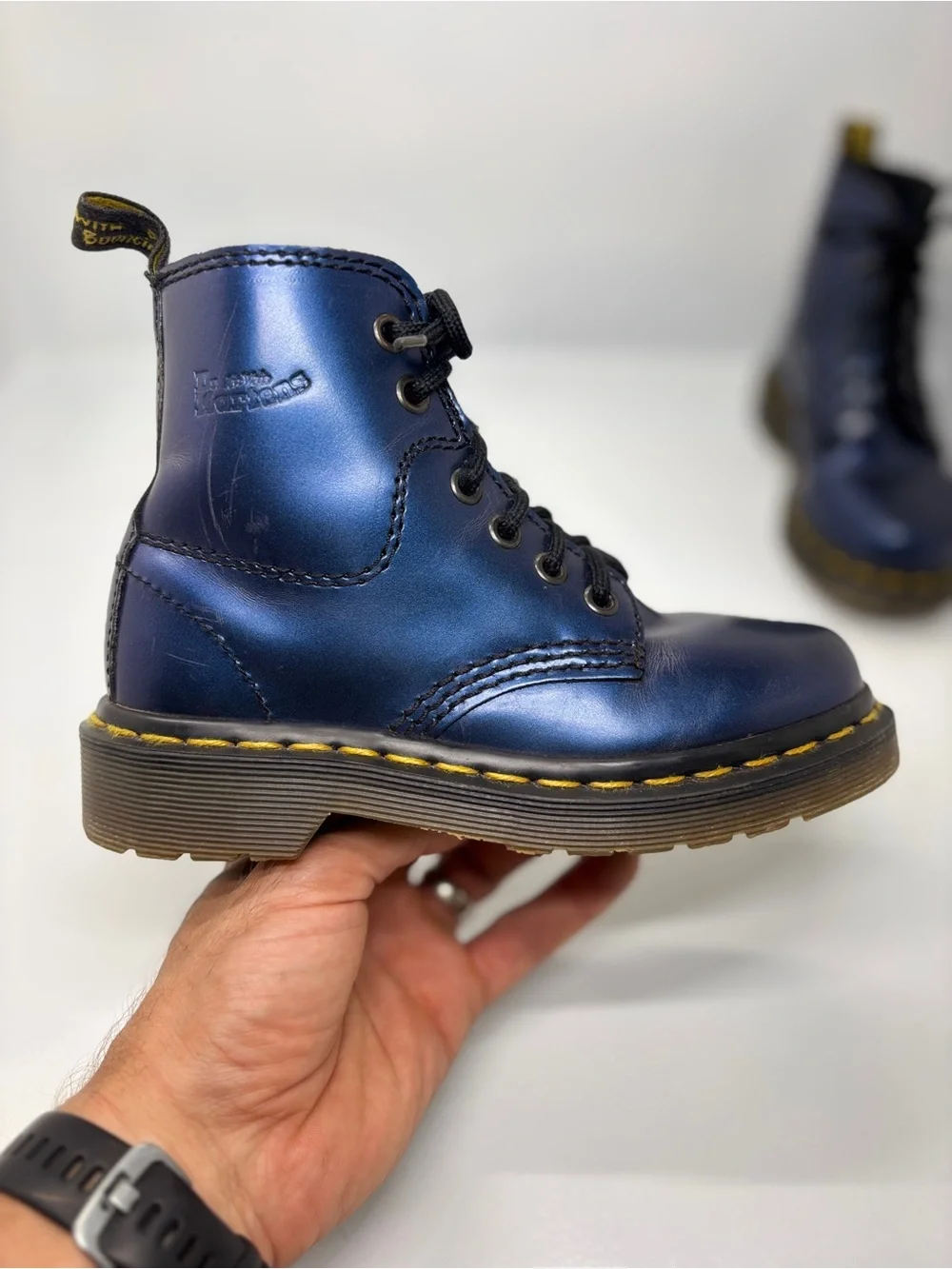 Dr. Martens Made in England 1460 Navy Blue 8-Eye Boots Kids 13